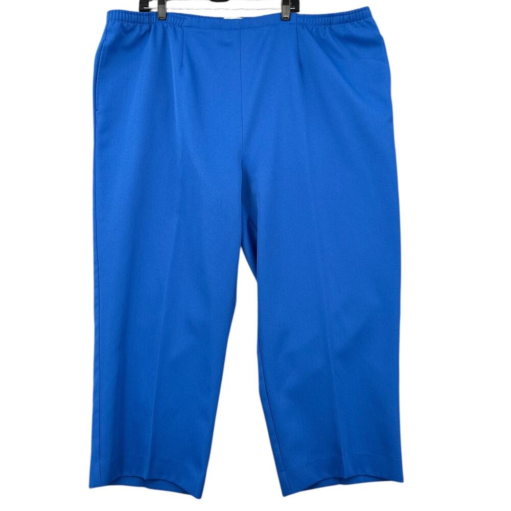 Drapers & Damons Blue Elastic Waistband Pleated Relaxed Fit Capri Pants Size 24W